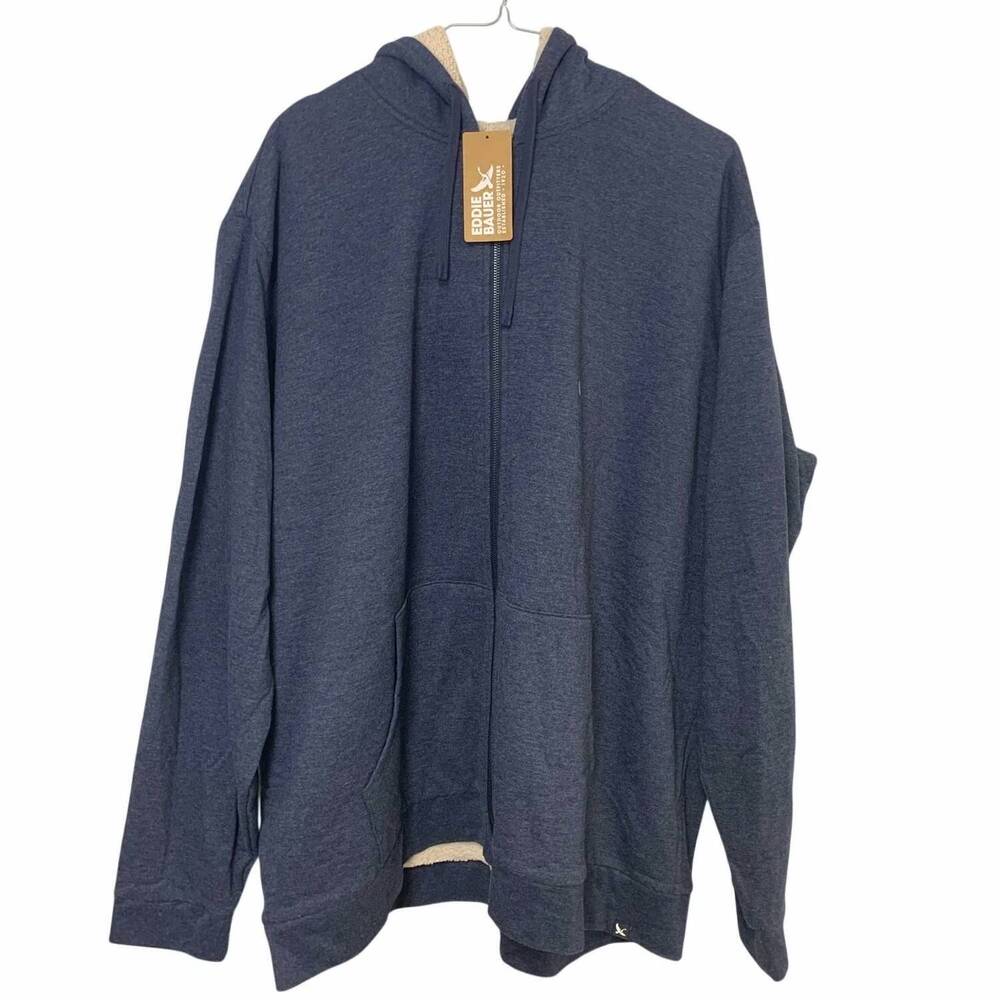 NEW EDDIE BAUER men's everyday high pile fleece full zip hoodie - big and tall i